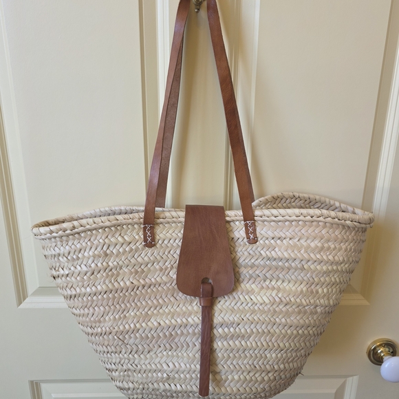 Handbags - Elegant Tan Woven Tote Bag